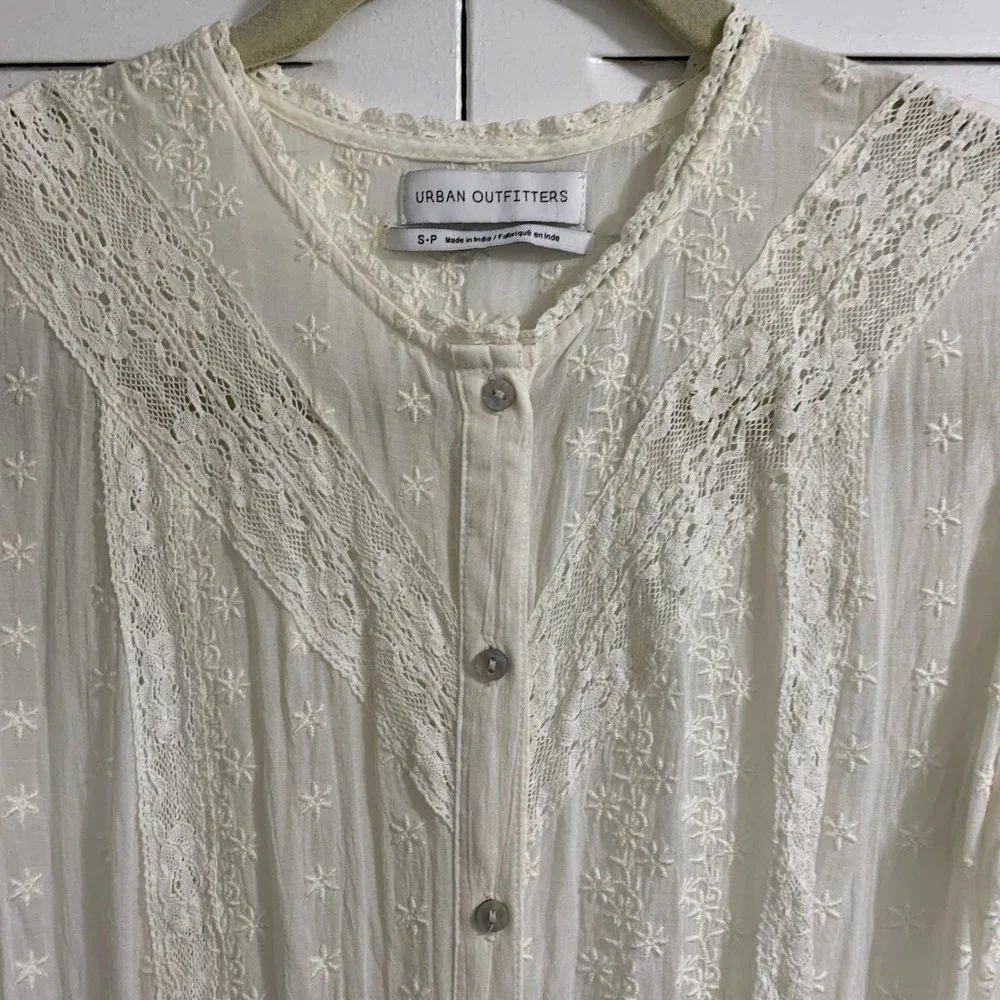 Urban Outfitters Victoria Midi Dress Ivory Size Small - Picture 7 of 13